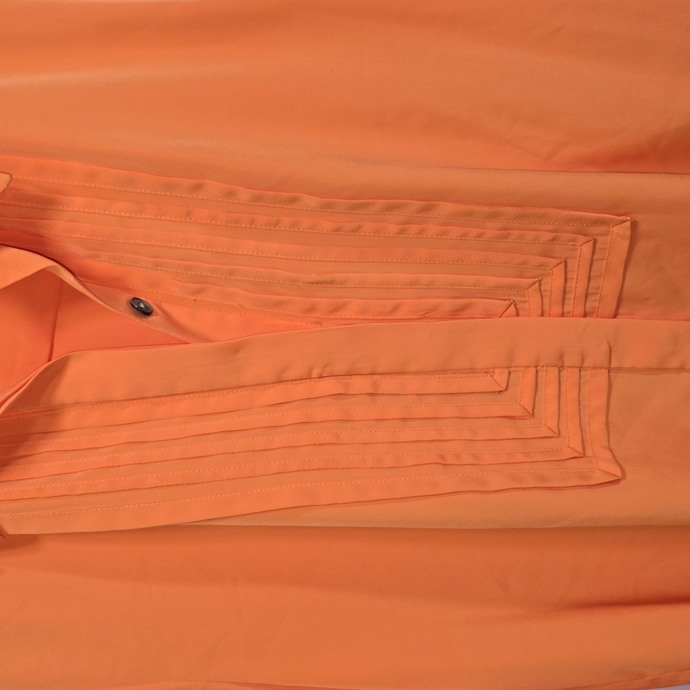 Vince Camuto Tennessee Orange Button Down Polyester Blouse Wimens Size Small - Picture 4 of 10
